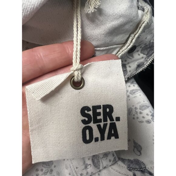 Ser.O.Ya Hoodie UNISEX SM WHITE/GREY SEASHELL Print Kangaroo Pocket GORPCORE - Picture 13 of 13